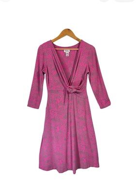 Lilly Pulitzer Pink Floral Knot-Front Wrap Dress Dani Print